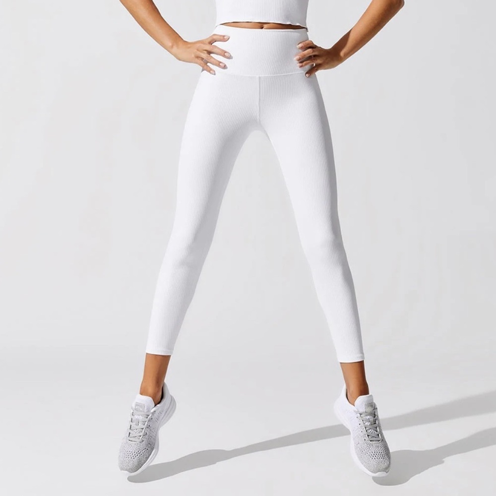Carbon38 Ribbed 7/8 Legging White